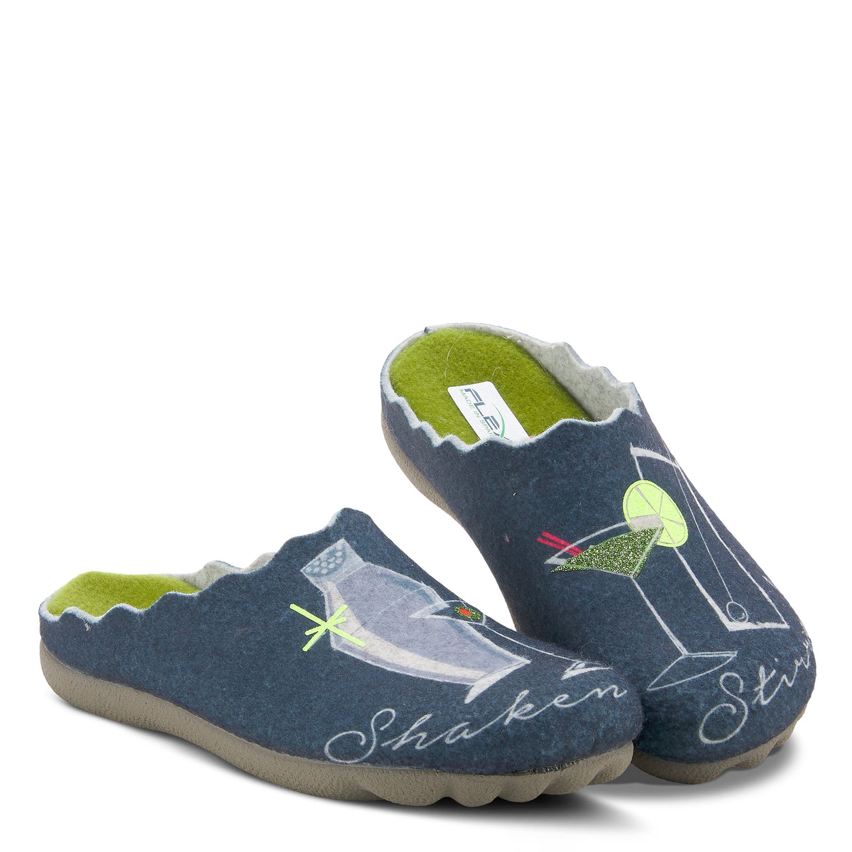 Flexus FLEXUS COCKTAIL SLIPPER comfort shoe in navy with flexible sole