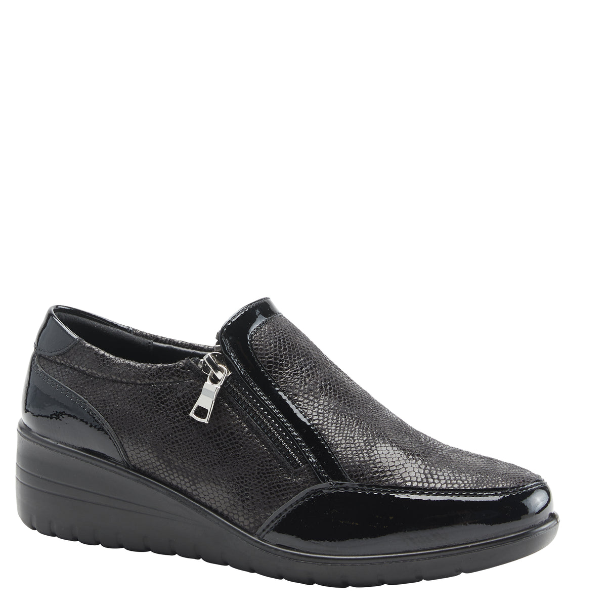Flexus FLEXUS CONCHA SLIP-ON SHOES comfort shoe in black with flexible sole