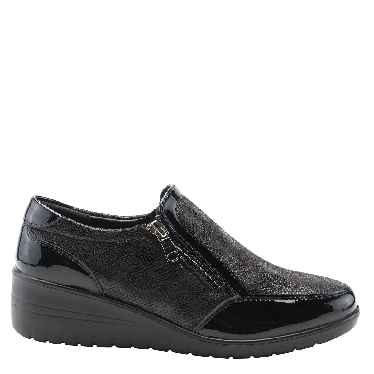 Flexus FLEXUS CONCHA SLIP-ON SHOES comfort shoe in black with flexible sole