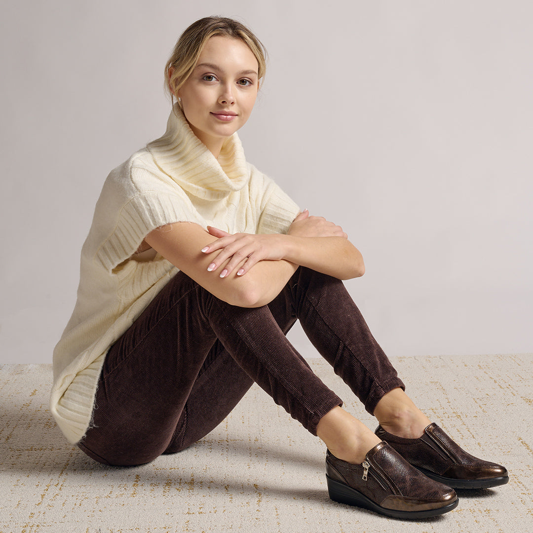 Flexus FLEXUS CONCHA SLIP-ON Flexus FLEXUS CONCHA SLIP-ON SHOES comfort shoe in brown with flexible sole