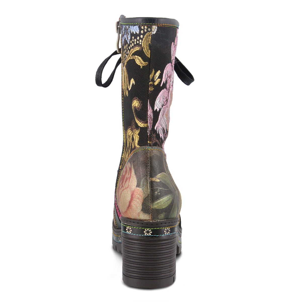 L'Artiste L'ARTISTE DANNIE BOOTIE boot in bordeaux multi with handcrafted leather design