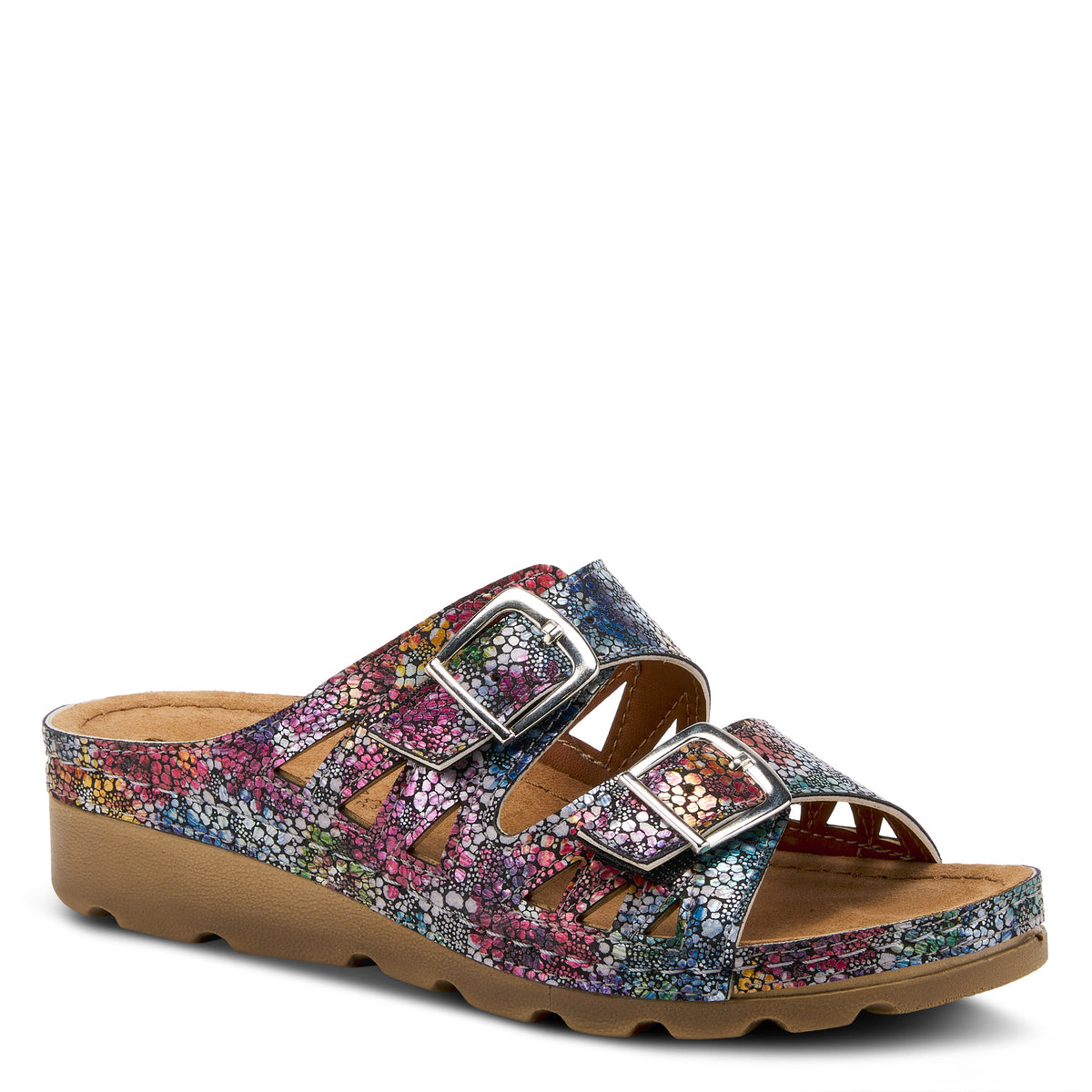 Flexus FLEXUS DELPHIS SLIDE SANDALS sandal in navy multi with flexible sole