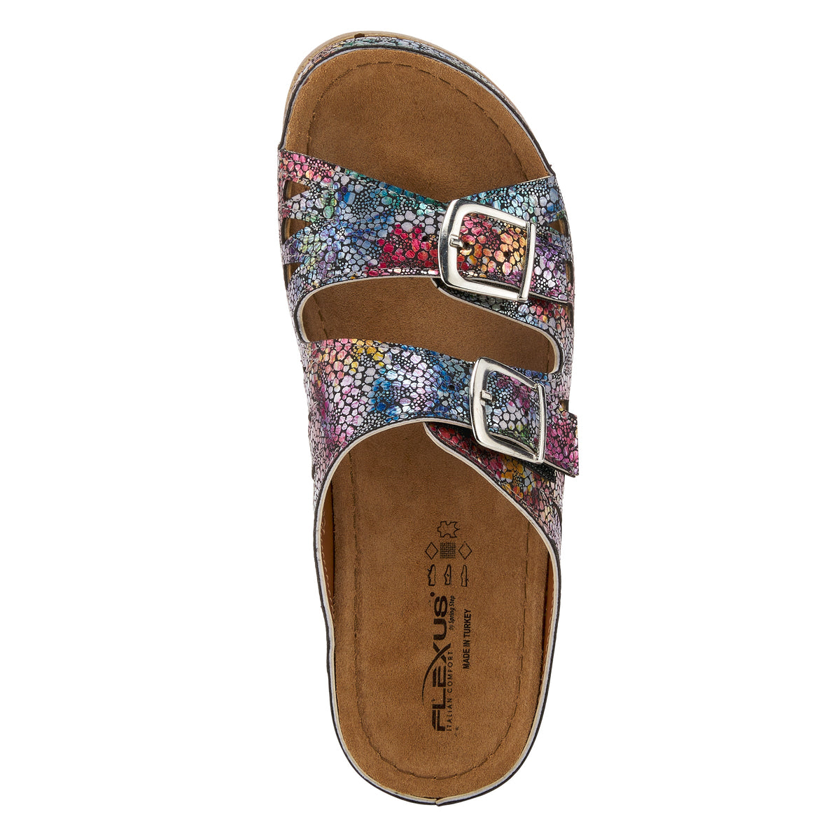 Flexus FLEXUS DELPHIS SLIDE SANDALS sandal in navy multi with flexible sole