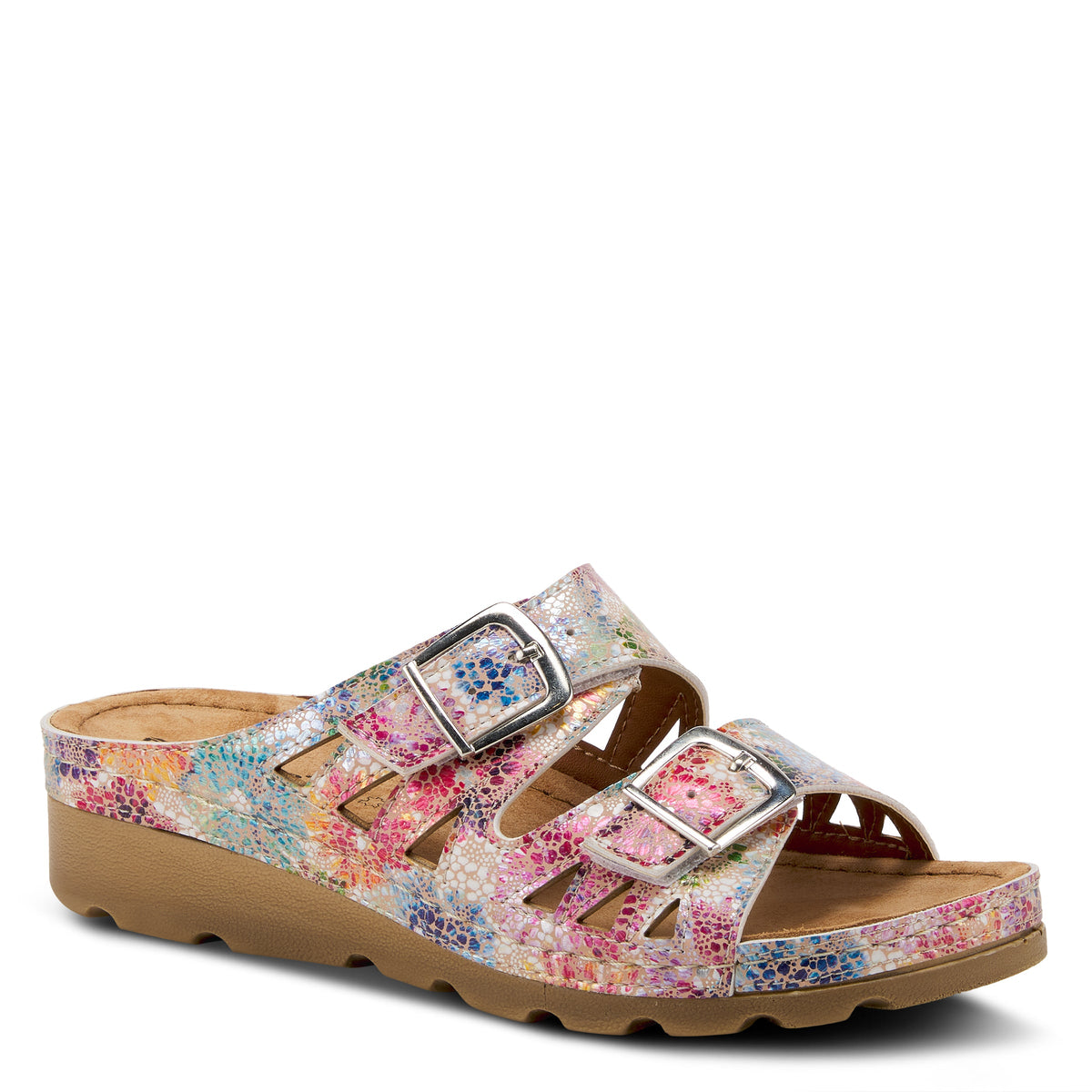 Flexus FLEXUS DELPHIS SLIDE SANDALS sandal in pink multi with flexible sole