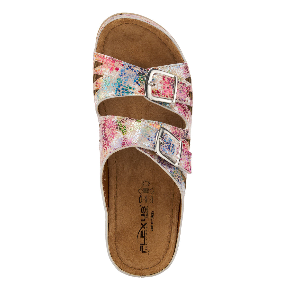 Flexus FLEXUS DELPHIS SLIDE SANDALS sandal in pink multi with flexible sole