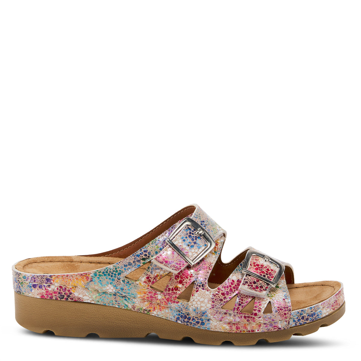 Flexus FLEXUS DELPHIS SLIDE SANDALS sandal in pink multi with flexible sole