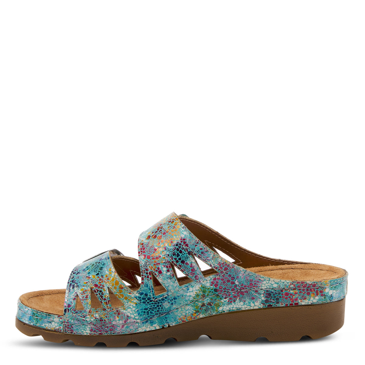 Flexus FLEXUS DELPHIS SLIDE SANDALS sandal in turquoise multi with flexible sole