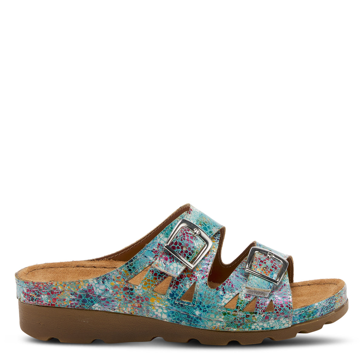 Flexus FLEXUS DELPHIS SLIDE SANDALS sandal in navy multi with flexible sole