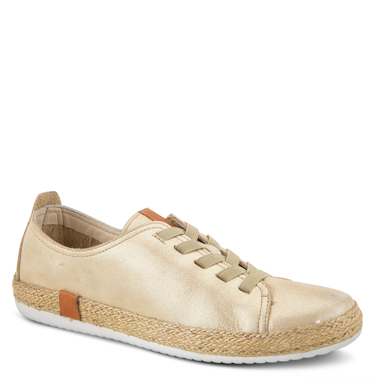 Spring Step SPRING STEP ELOYA LEATHER SNEAKER sneaker in silver metallic with leather upper