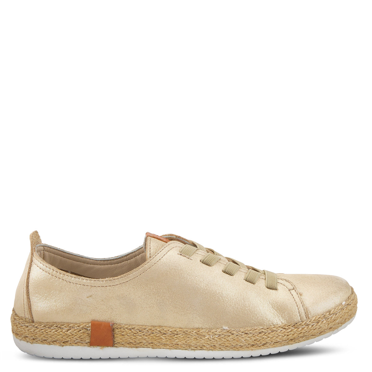 Spring Step SPRING STEP ELOYA LEATHER SNEAKER sneaker in silver metallic with leather upper