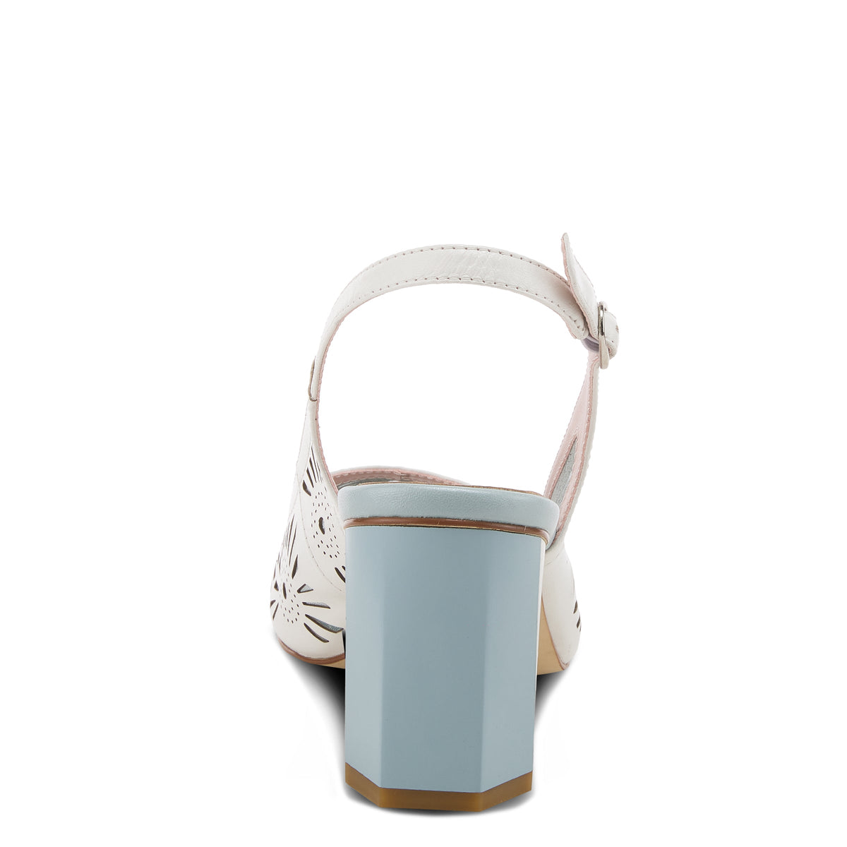 Azura Engagement Slingback women's sandal in white multi with leather upper and buckle detail