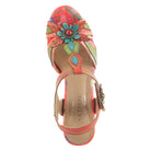 L'Artiste L'ARTISTE FABULOSO SANDALS sandal in orange multi with handcrafted leather design