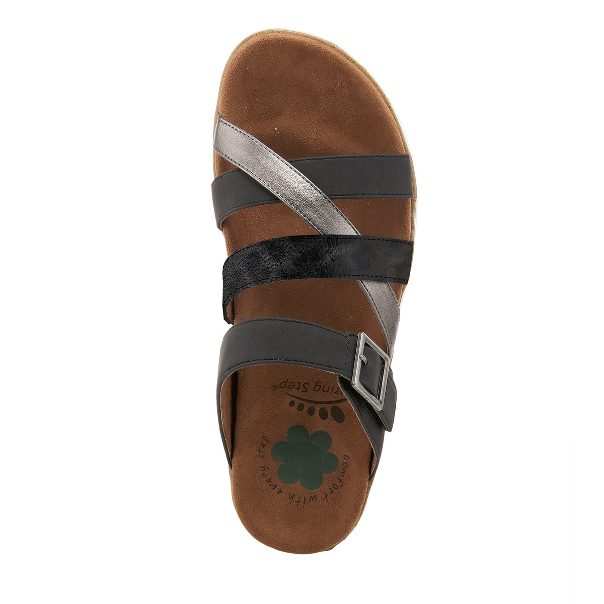 Spring Step SPRING STEP RELIFE FIANNA SLIDE SANDALS sandal in black multi with comfortable everyday design