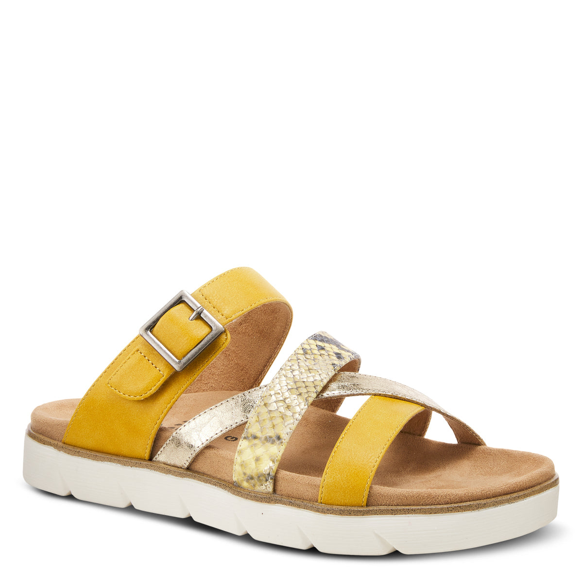 Spring Step SPRING STEP RELIFE FIANNA SLIDE SANDALS sandal in mustard multi with comfortable everyday design