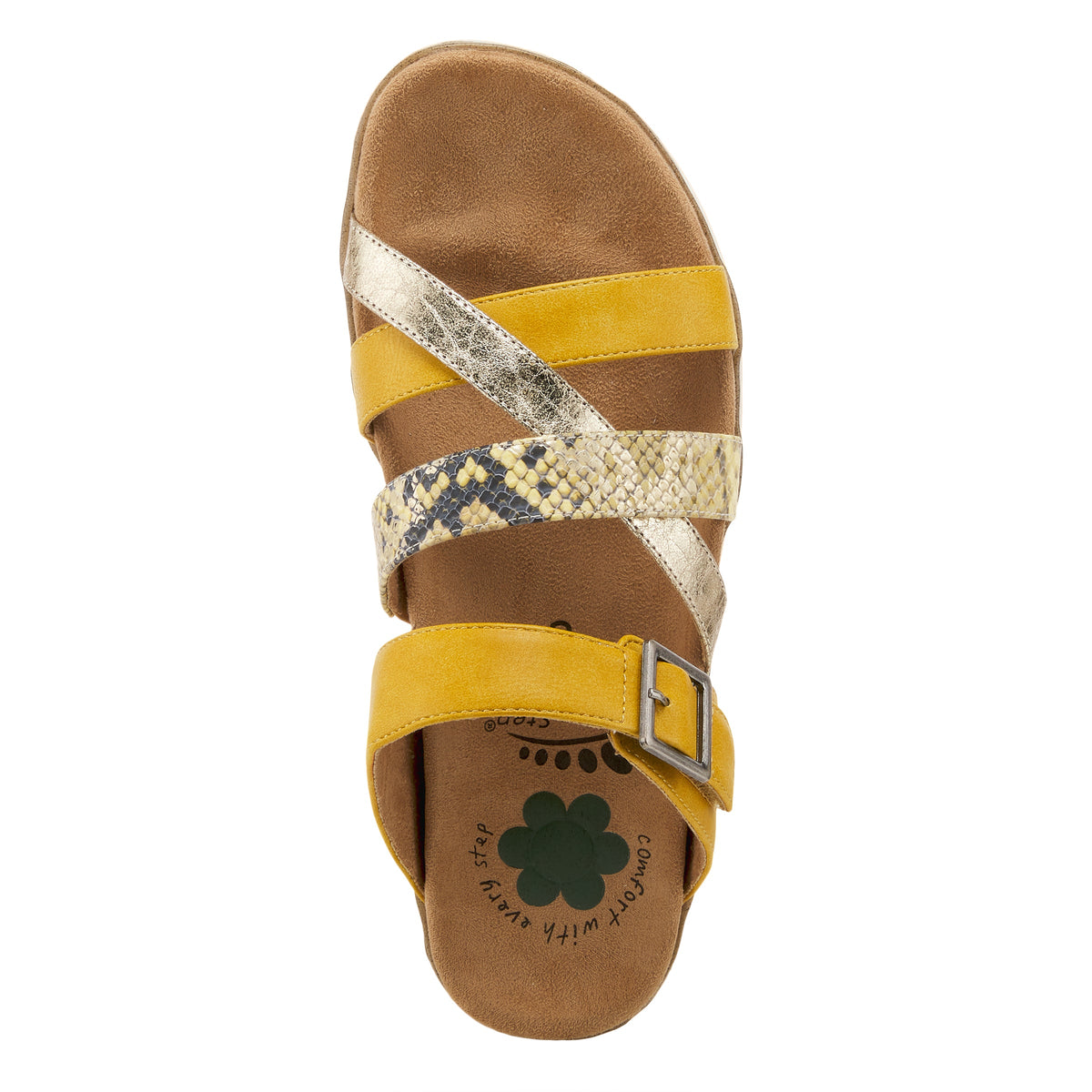 Spring Step SPRING STEP RELIFE FIANNA SLIDE SANDALS sandal in mustard multi with comfortable everyday design