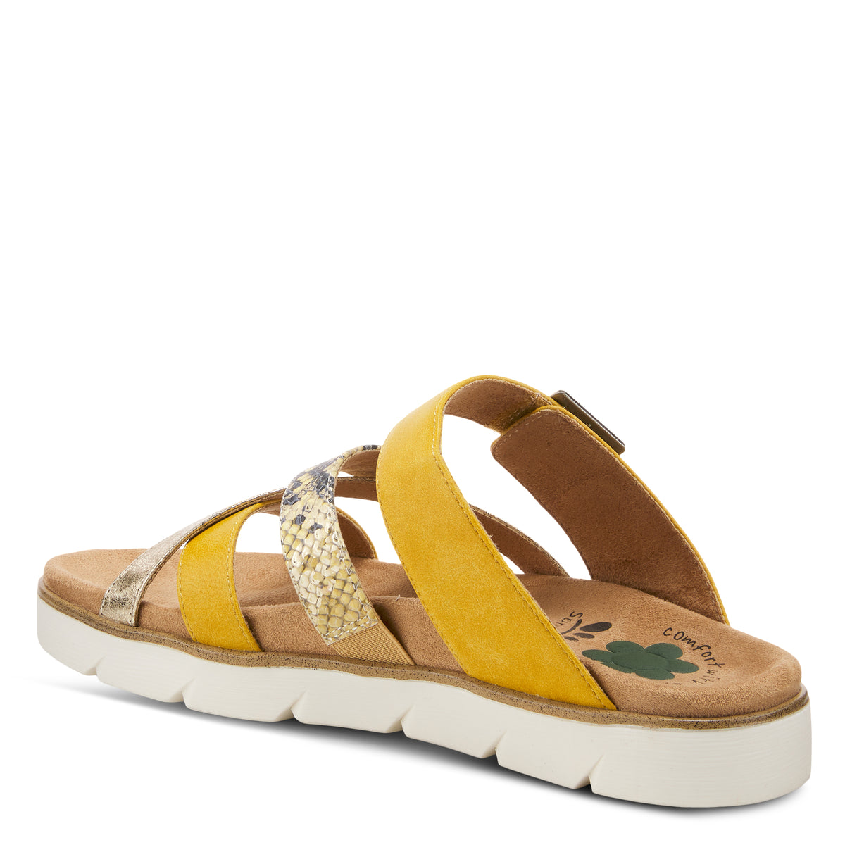 Spring Step SPRING STEP RELIFE FIANNA SLIDE SANDALS sandal in mustard multi with comfortable everyday design