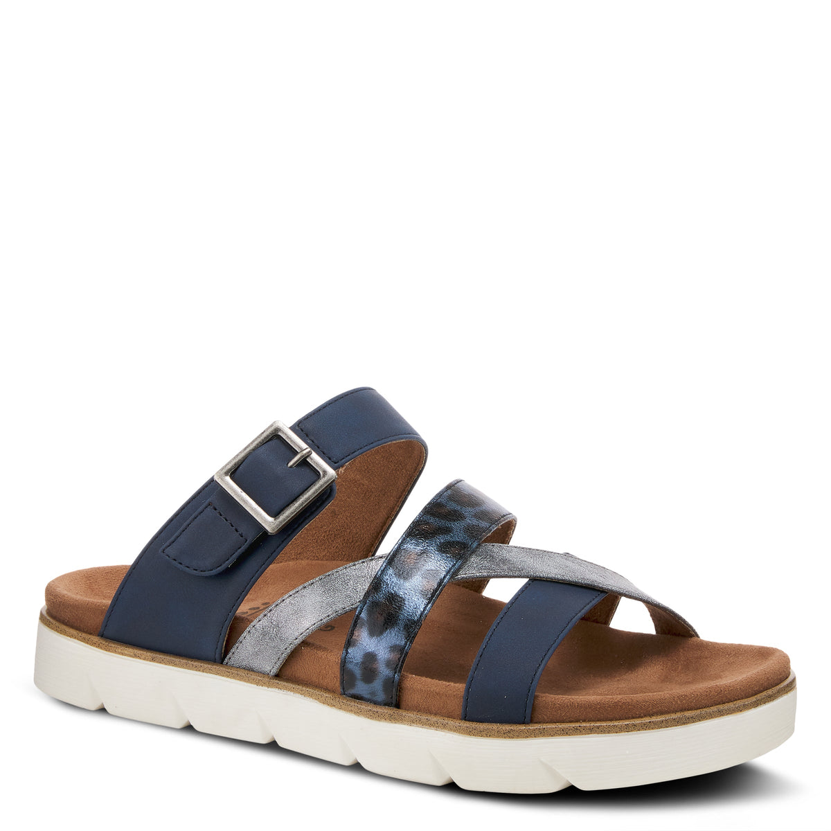 Spring Step SPRING STEP RELIFE FIANNA SLIDE SANDALS sandal in navy multi with comfortable everyday design
