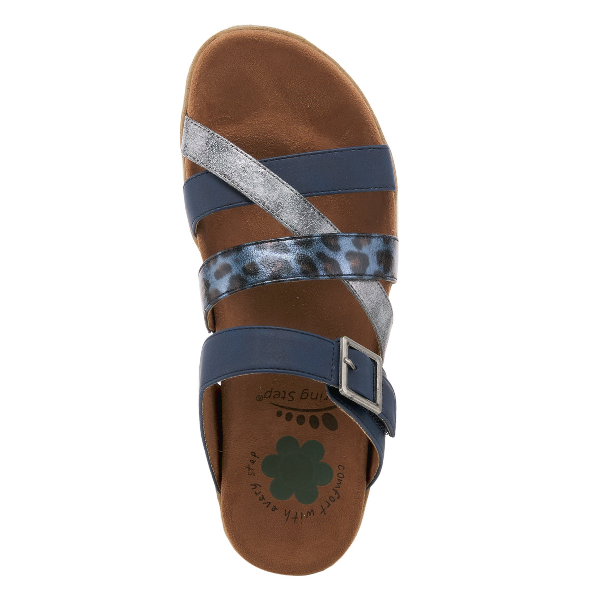 Spring Step SPRING STEP RELIFE FIANNA SLIDE SANDALS sandal in navy multi with comfortable everyday design