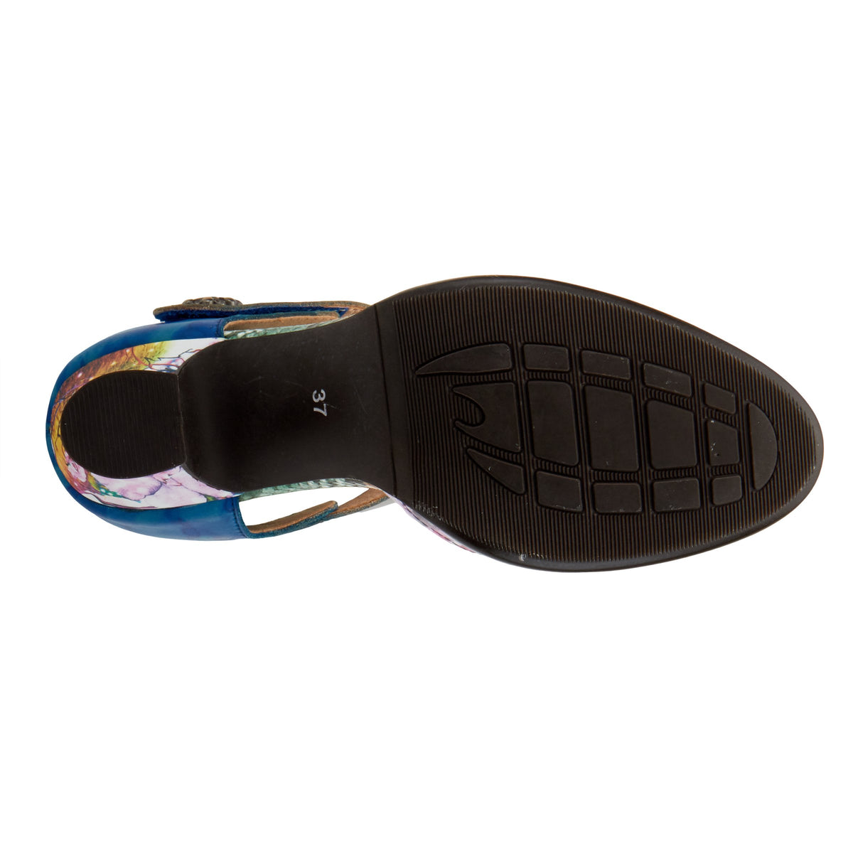 L'Artiste L'ARTISTE FLORAMARIA ANKLE STRAP SHOE shoe in mint green multi with handcrafted leather design