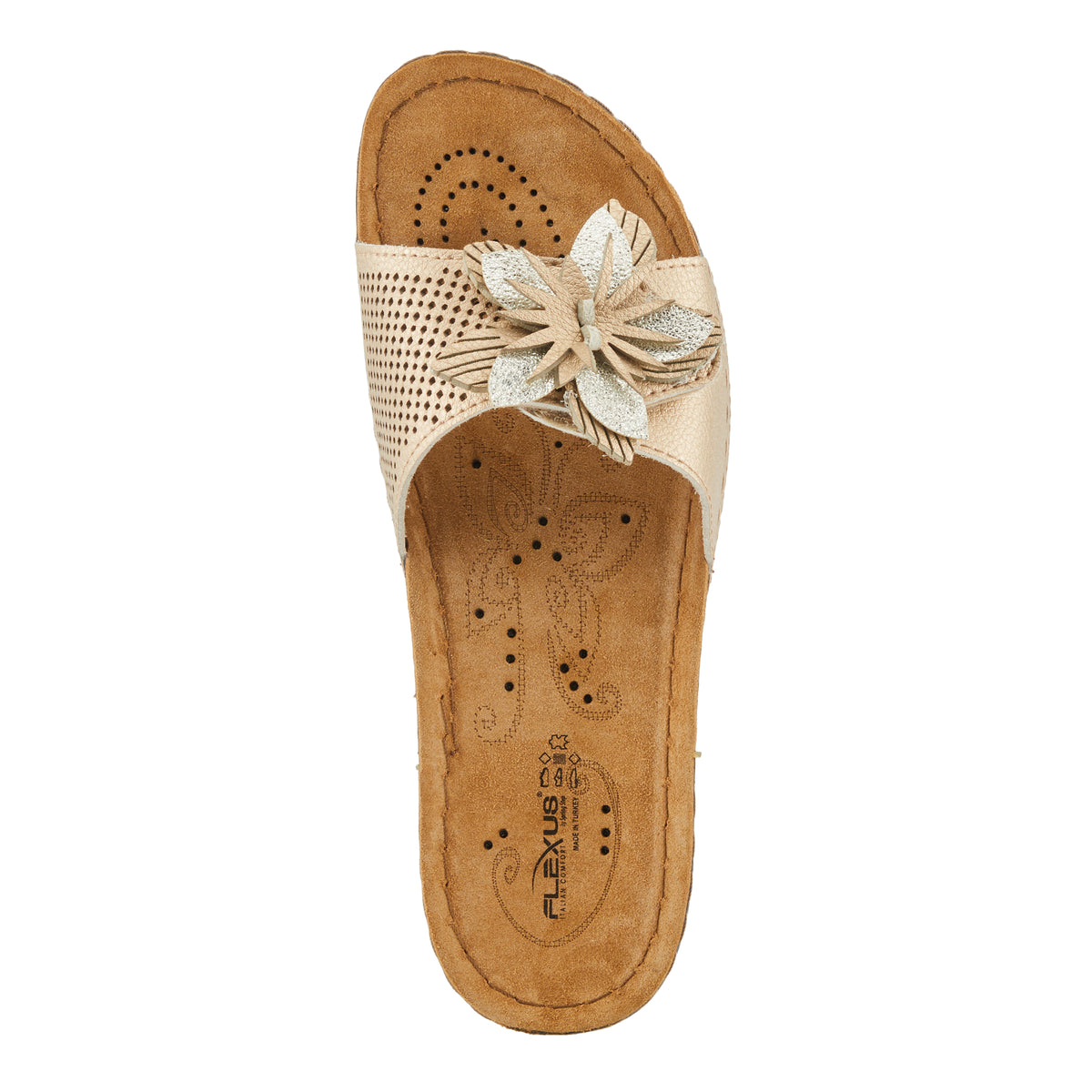 Flexus FLEXUS FLOWERSTARS SANDALS sandal in soft gold with flexible sole