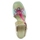 L'Artiste L'ARTISTE GOMMA SANDALS sandal in mint green multi with handcrafted leather design