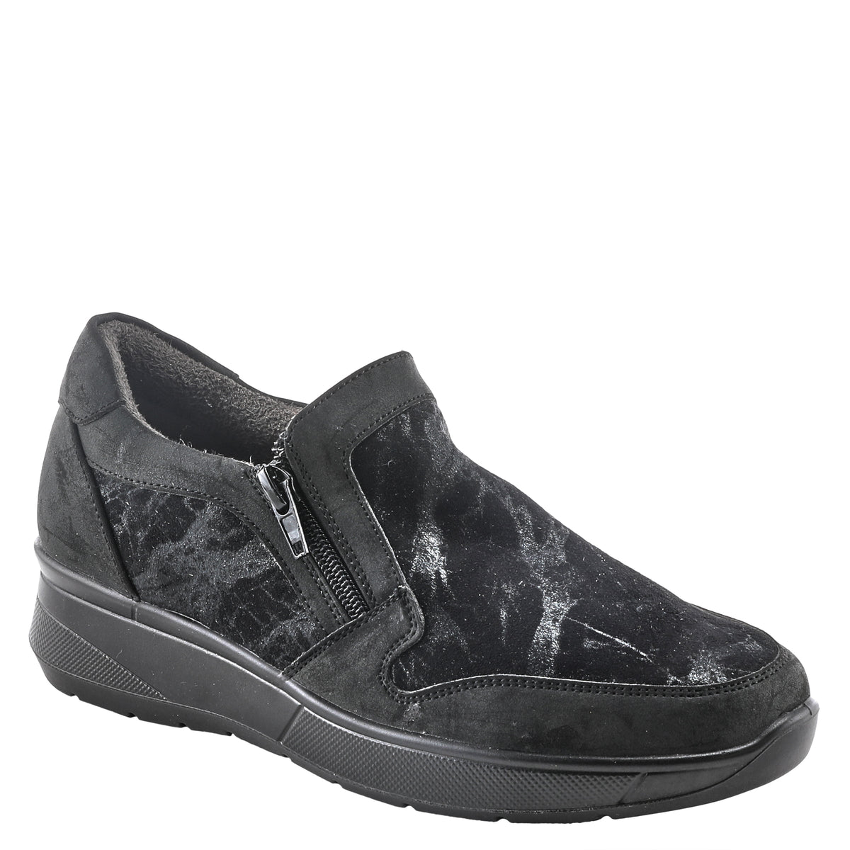 Flexus FLEXUS HABANERA ATHLETIC SLIP-ON SHOES comfort shoe in black with flexible sole