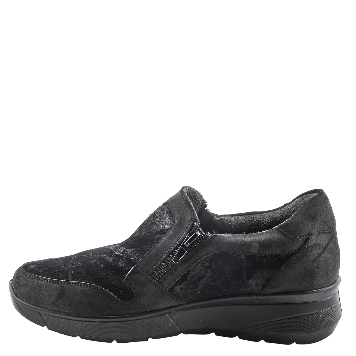 Flexus FLEXUS HABANERA ATHLETIC SLIP-ON SHOES comfort shoe in black with flexible sole