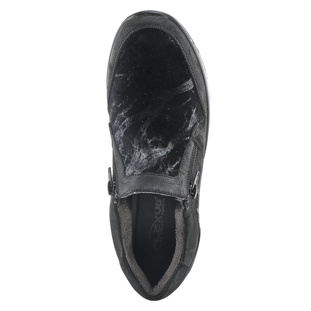 Flexus FLEXUS HABANERA ATHLETIC SLIP-ON SHOES comfort shoe in black with flexible sole