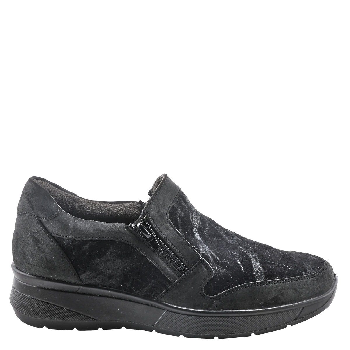 Flexus FLEXUS HABANERA ATHLETIC SLIP-ON SHOES comfort shoe in black with flexible sole
