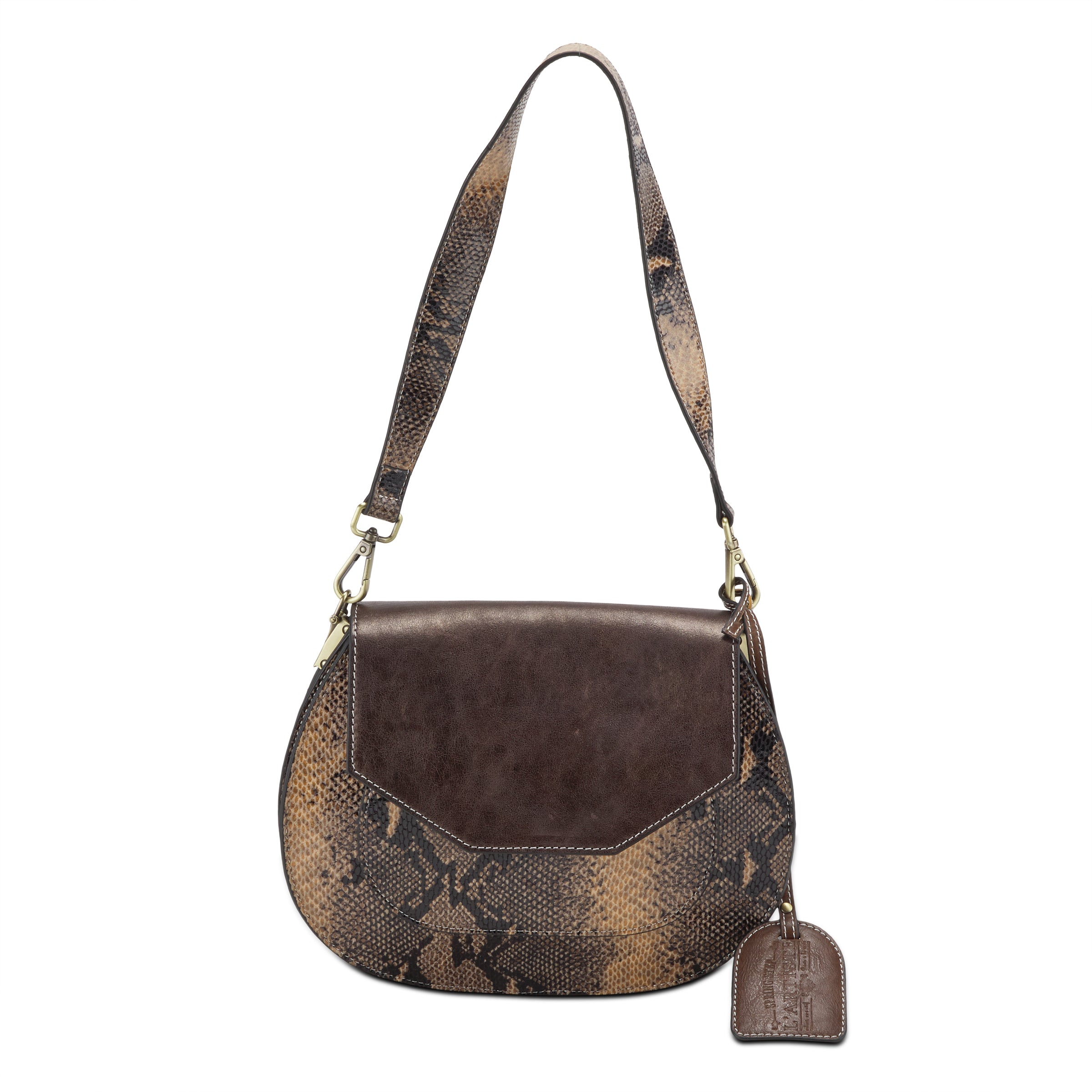L'Artiste L'ARTISTE HB-EXGUISITE HANDBAG shoe in brown multi with handcrafted leather design