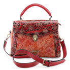 L'Artiste L`ARTISTE HB-FLAME-ROSE HANDBAG shoe in red multi with handcrafted leather design