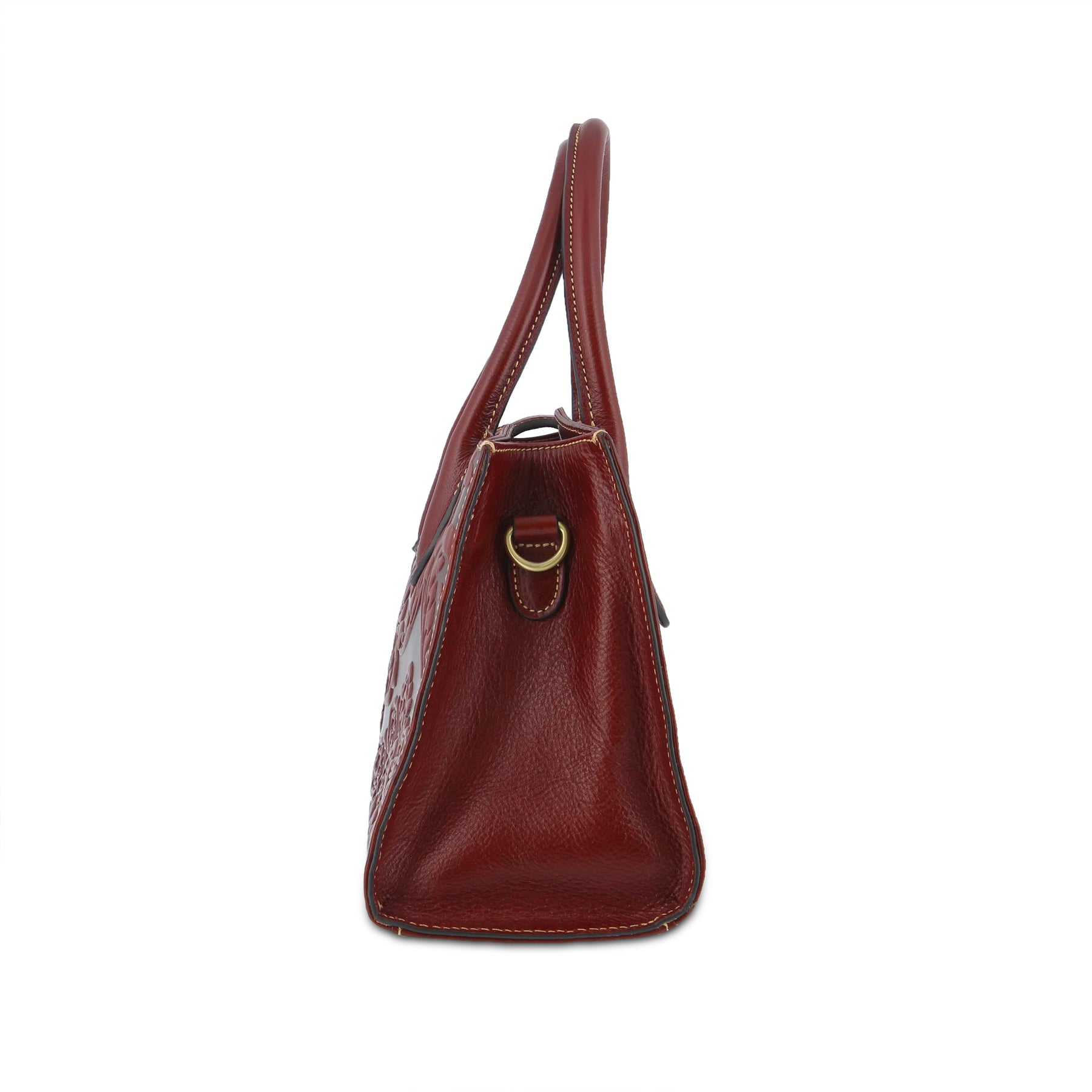 Ostrich skin handbag in Camel color – Lotus Gallery