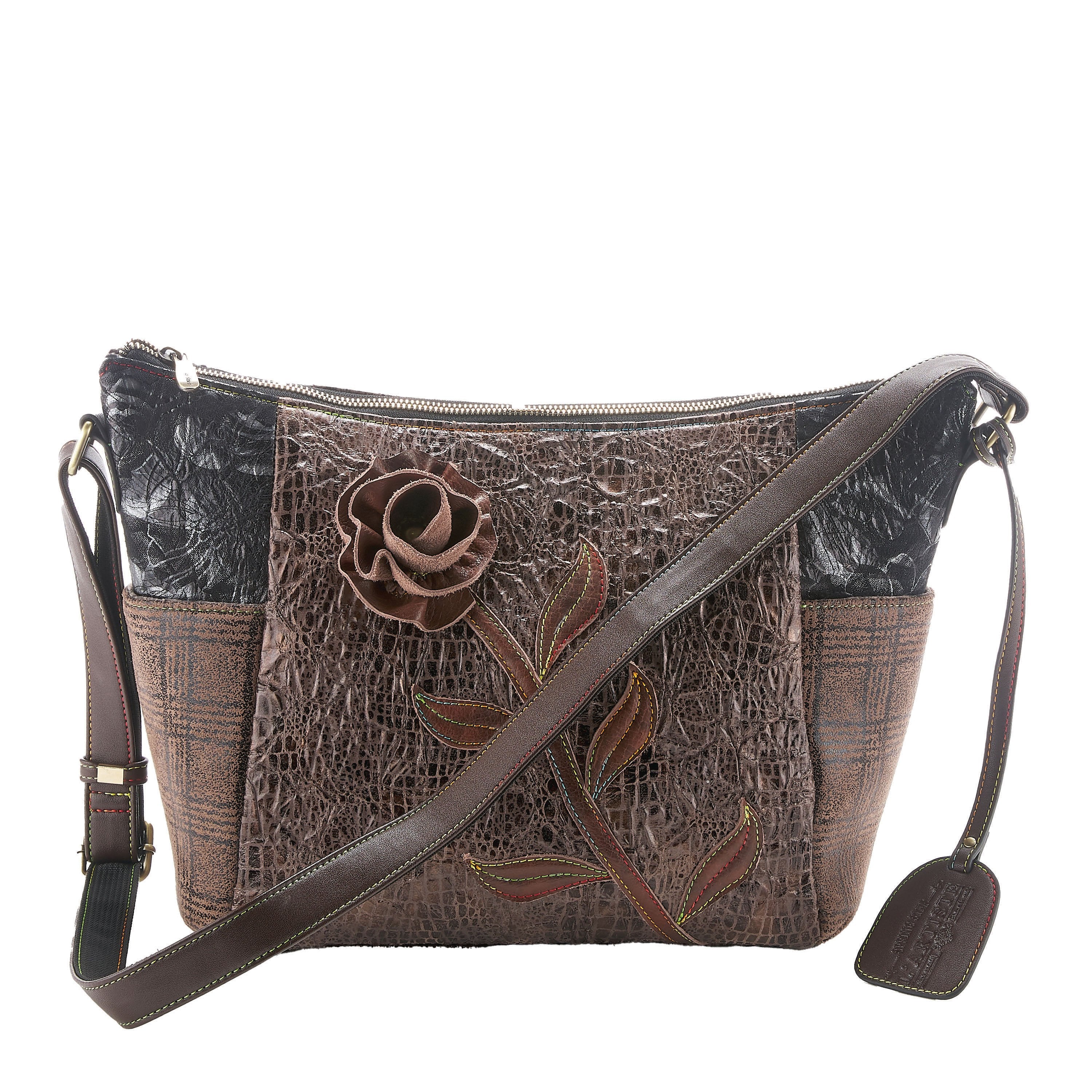 L'Artiste L'Artiste HB-ROSE HANDBAGS shoe in brown with handcrafted leather design