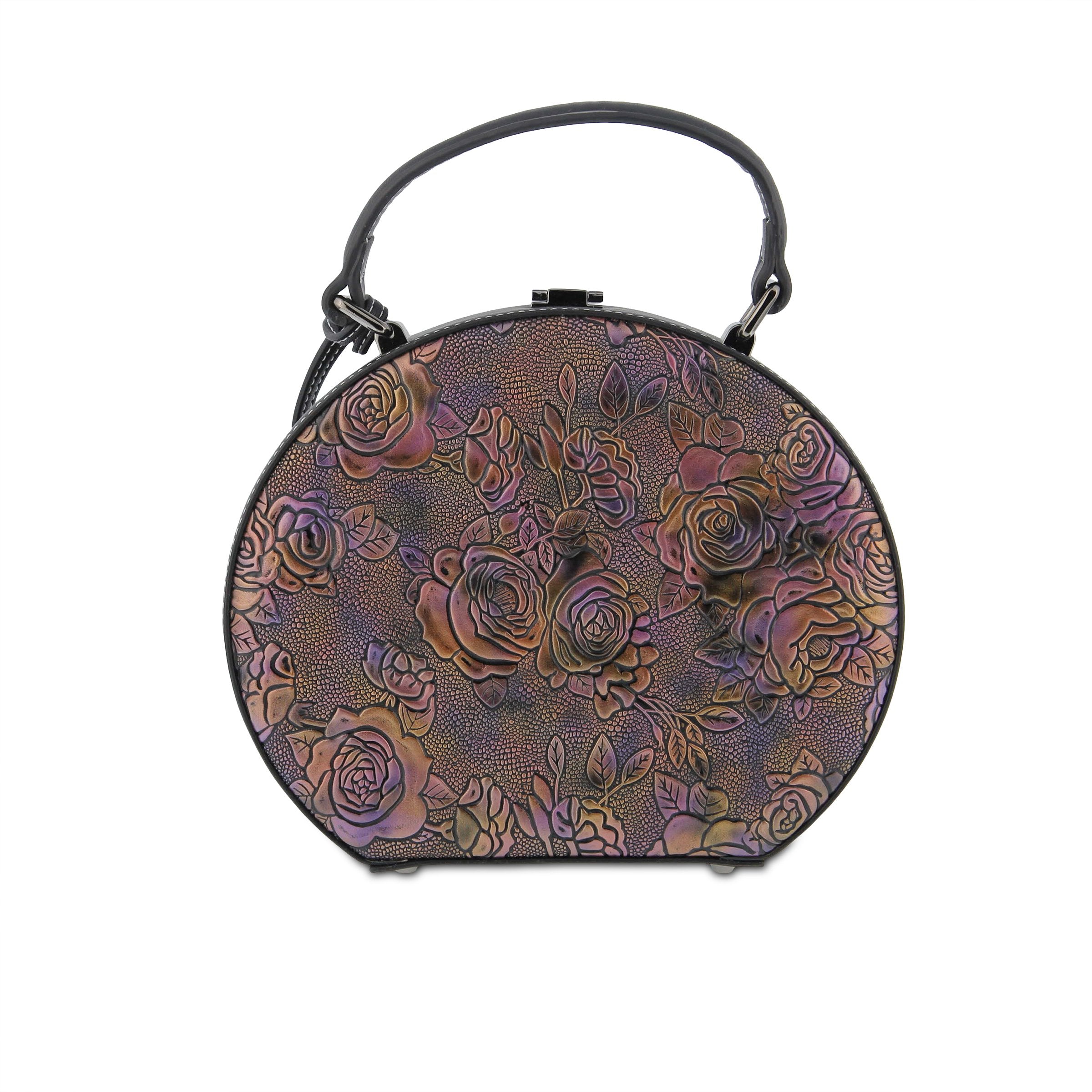 L'Artiste L'ARTISTE HB-SPHERE HANDBAG shoe in mauve multi with handcrafted leather design