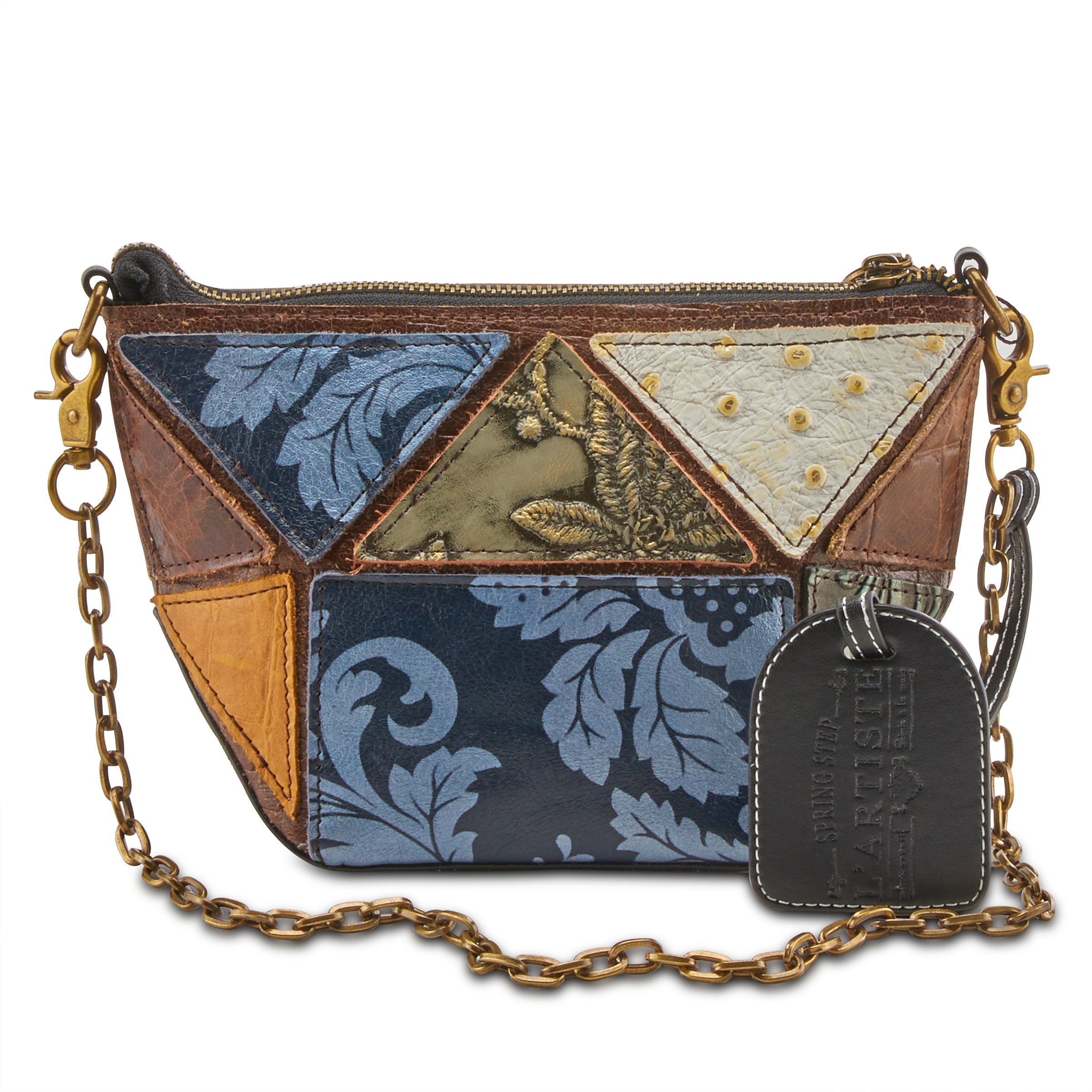 L'Artiste L`ARTISTE HB-STROLL HANDBAG shoe in brown multi with handcrafted leather design