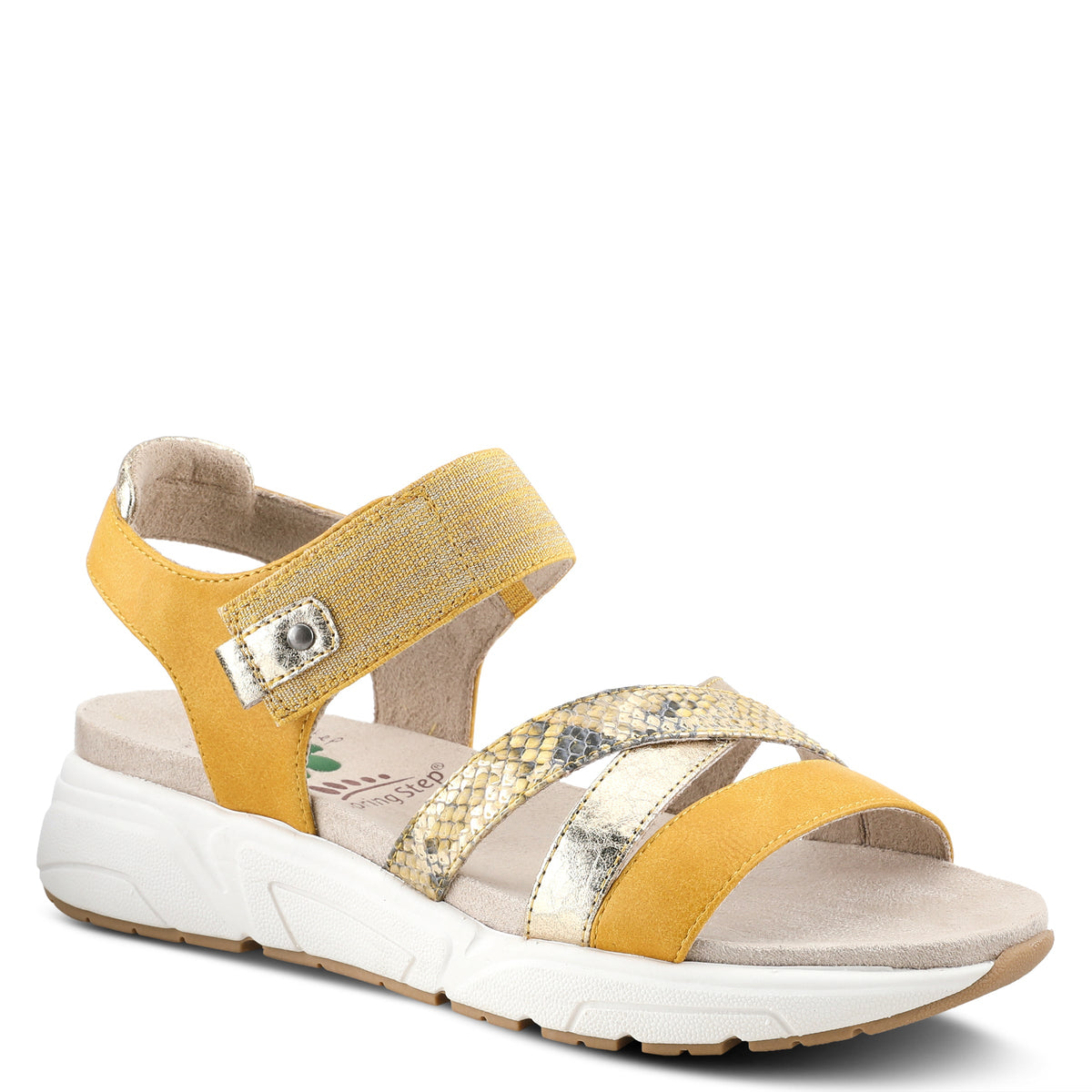 Spring Step SPRING STEP RELIFE HEATHER SLINGBACK SANDAL sandal in mustard multi with comfortable everyday design