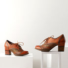L'Artiste L`ARTISTE ILAN OXFORD shoe in camel multi with handcrafted leather design