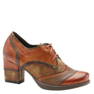 L'Artiste L`ARTISTE ILAN OXFORD shoe in camel multi with handcrafted leather design