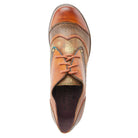 L'Artiste L`ARTISTE ILAN OXFORD shoe in camel multi with handcrafted leather design