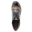 L'Artiste L`ARTISTE ILAN OXFORD shoe in navy multi with handcrafted leather design