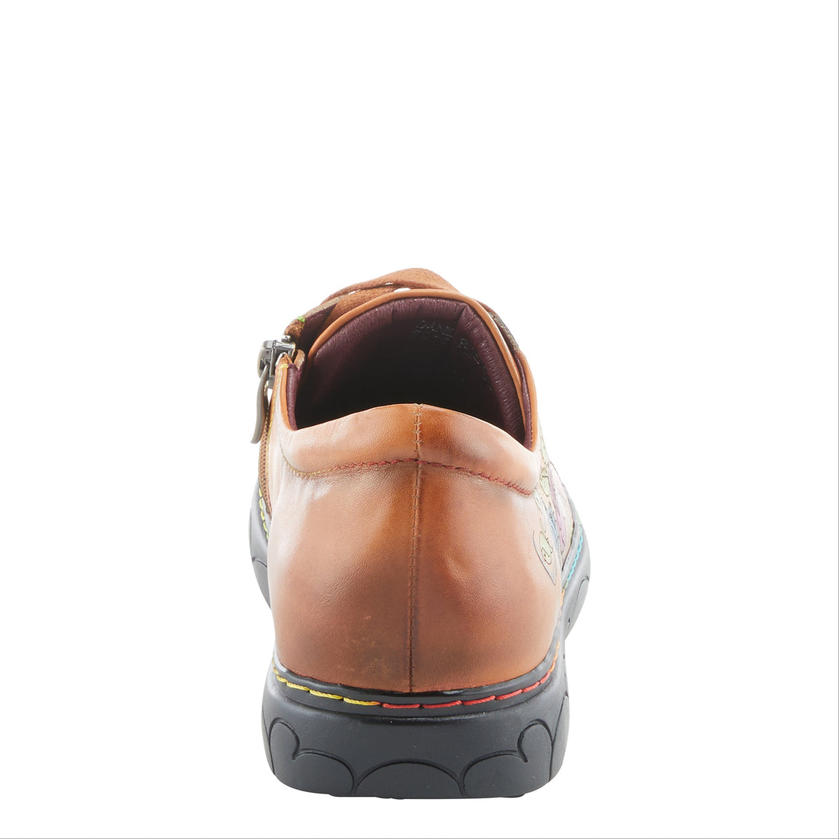 L'Artiste L`ARTISTE ILNAD LACE-UP SHOES shoe in camel multi with handcrafted leather design