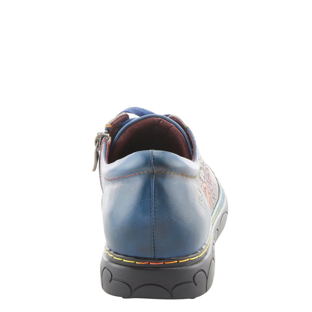 L'Artiste L`ARTISTE ILNAD LACE-UP SHOES shoe in navy multi with handcrafted leather design