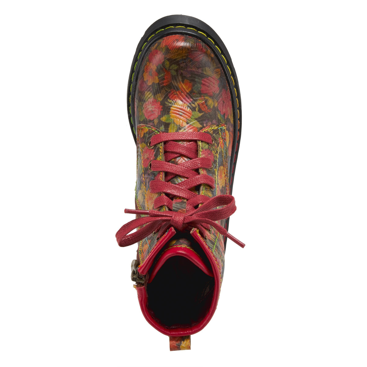 L'Artiste L'ARTISTE K-ROBBI KIDS BOOTIE boot in red multi with handcrafted leather design