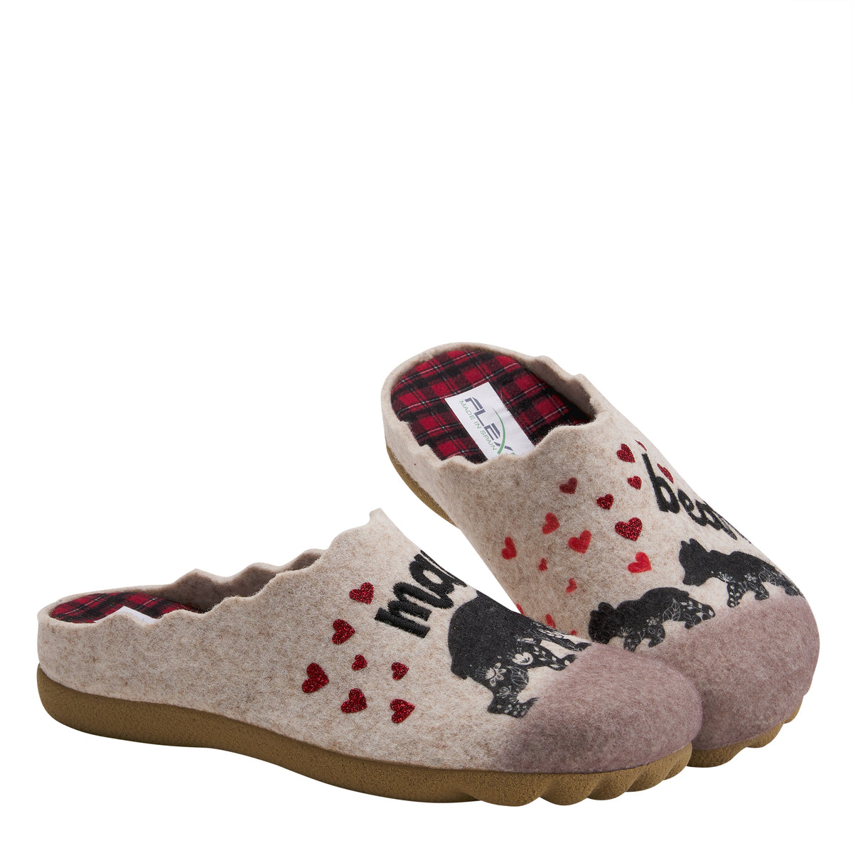 Flexus FLEXUS MAMABEAR SLIPPERS comfort shoe in sand with flexible sole