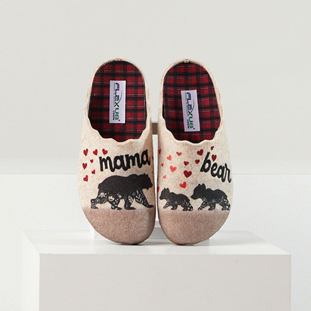 Flexus FLEXUS MAMABEAR SLIPPERS comfort shoe in sand with flexible sole