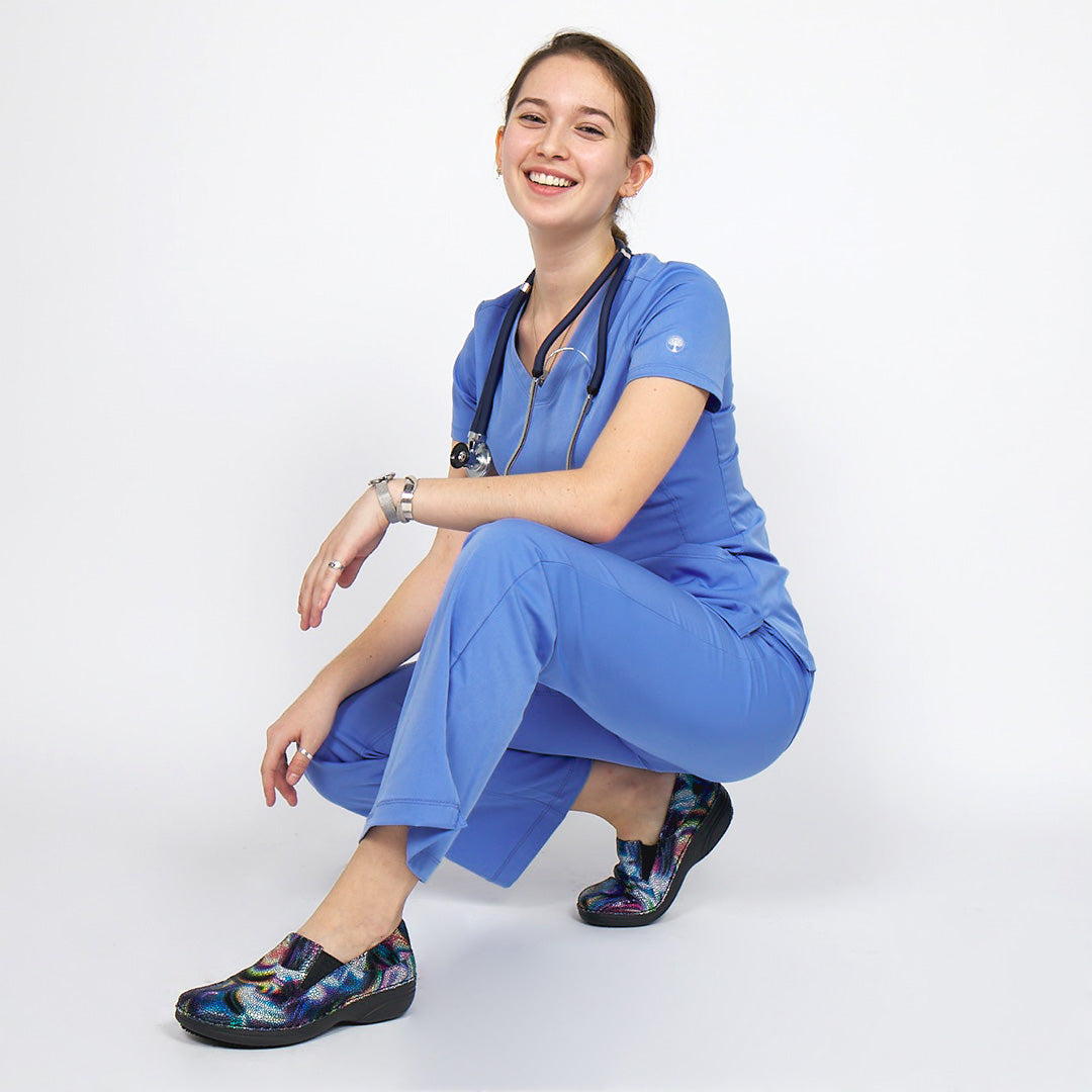 Spring Step Professional SPRING STEP PROFESSIONAL MANILA BOREAL SLIP-ON SHOE slip-on shoe in blue with slip-resistant outsole