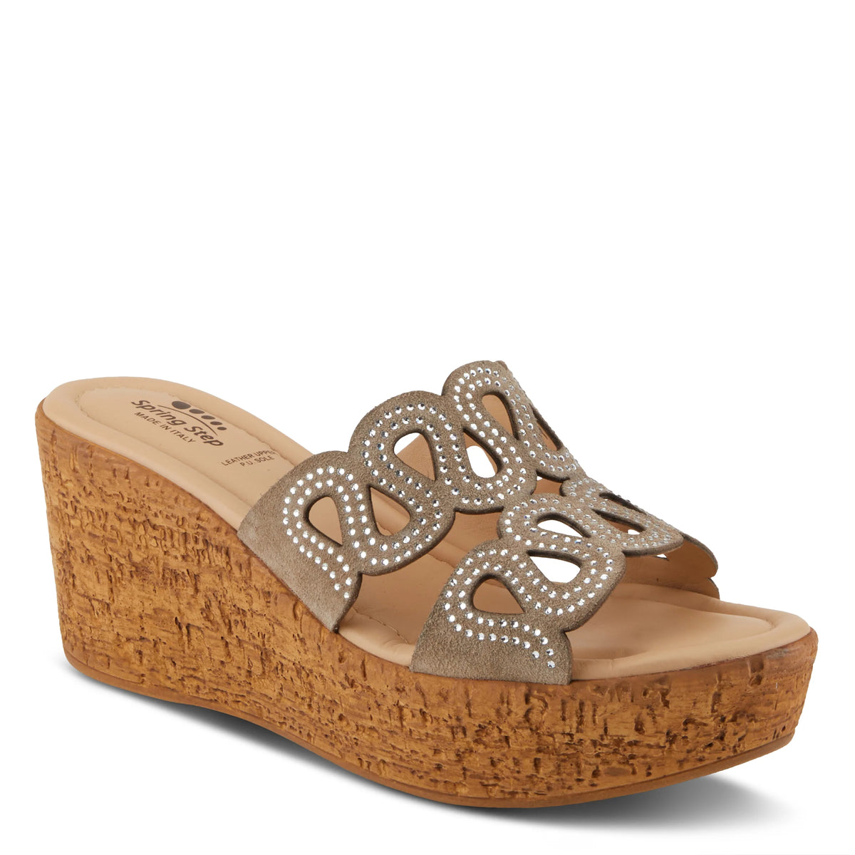 Spring Step SPRING STEP MSSTEAMY SLIDE SANDALS sandal in beige suede with comfortable everyday design