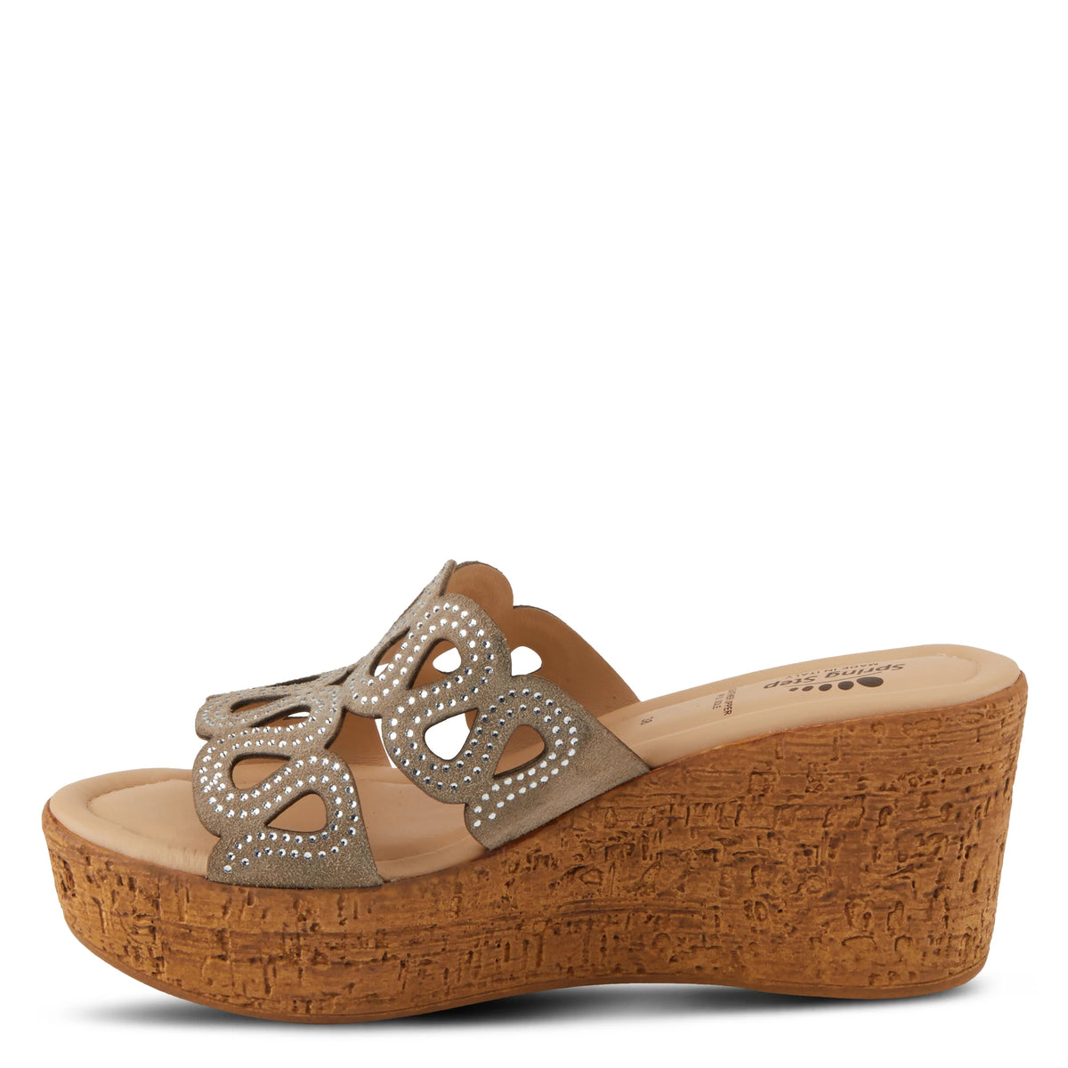 Spring Step SPRING STEP MSSTEAMY SLIDE SANDALS sandal in beige suede with comfortable everyday design