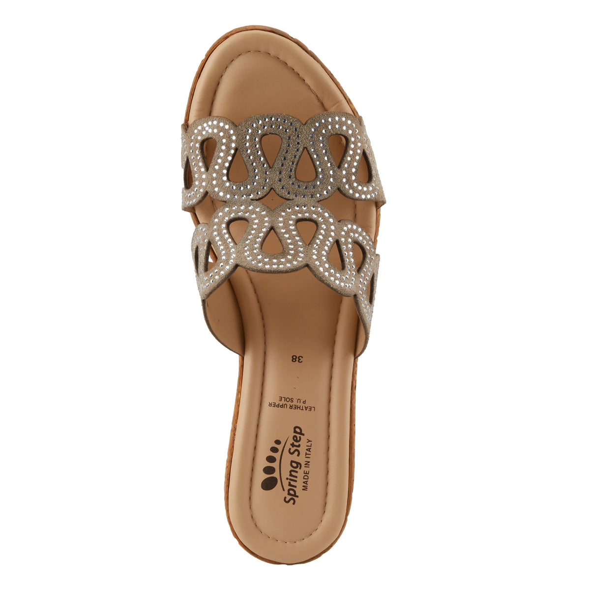 Spring Step SPRING STEP MSSTEAMY SLIDE SANDALS sandal in beige suede with comfortable everyday design