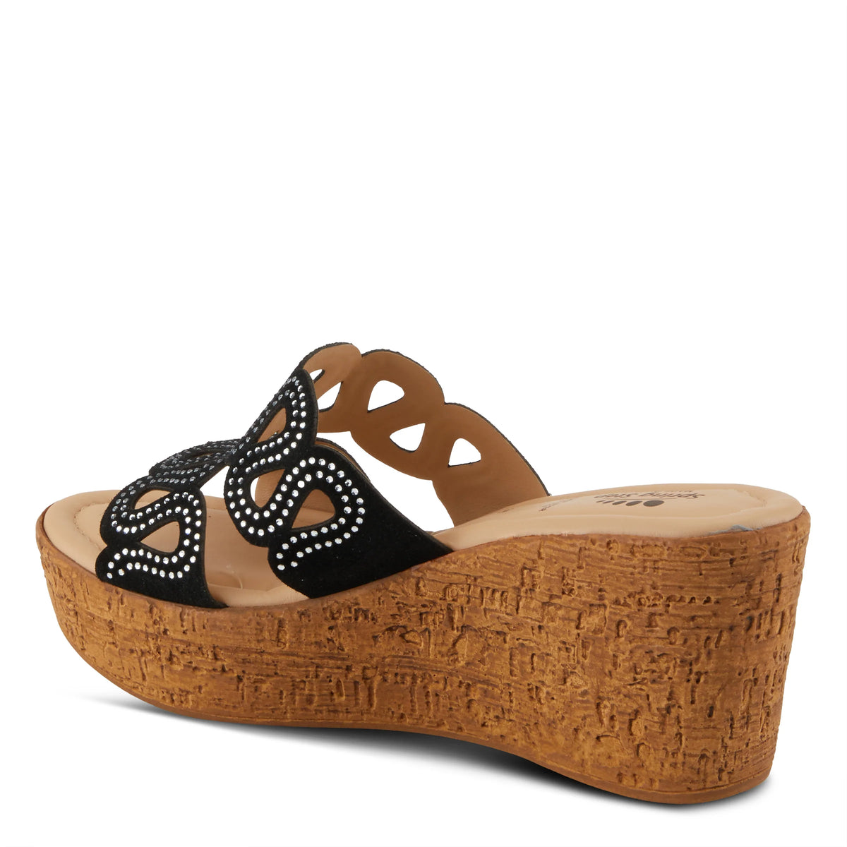 Spring Step SPRING STEP MSSTEAMY SLIDE SANDALS sandal in black suede with comfortable everyday design